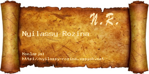 Nyilassy Rozina névjegykártya